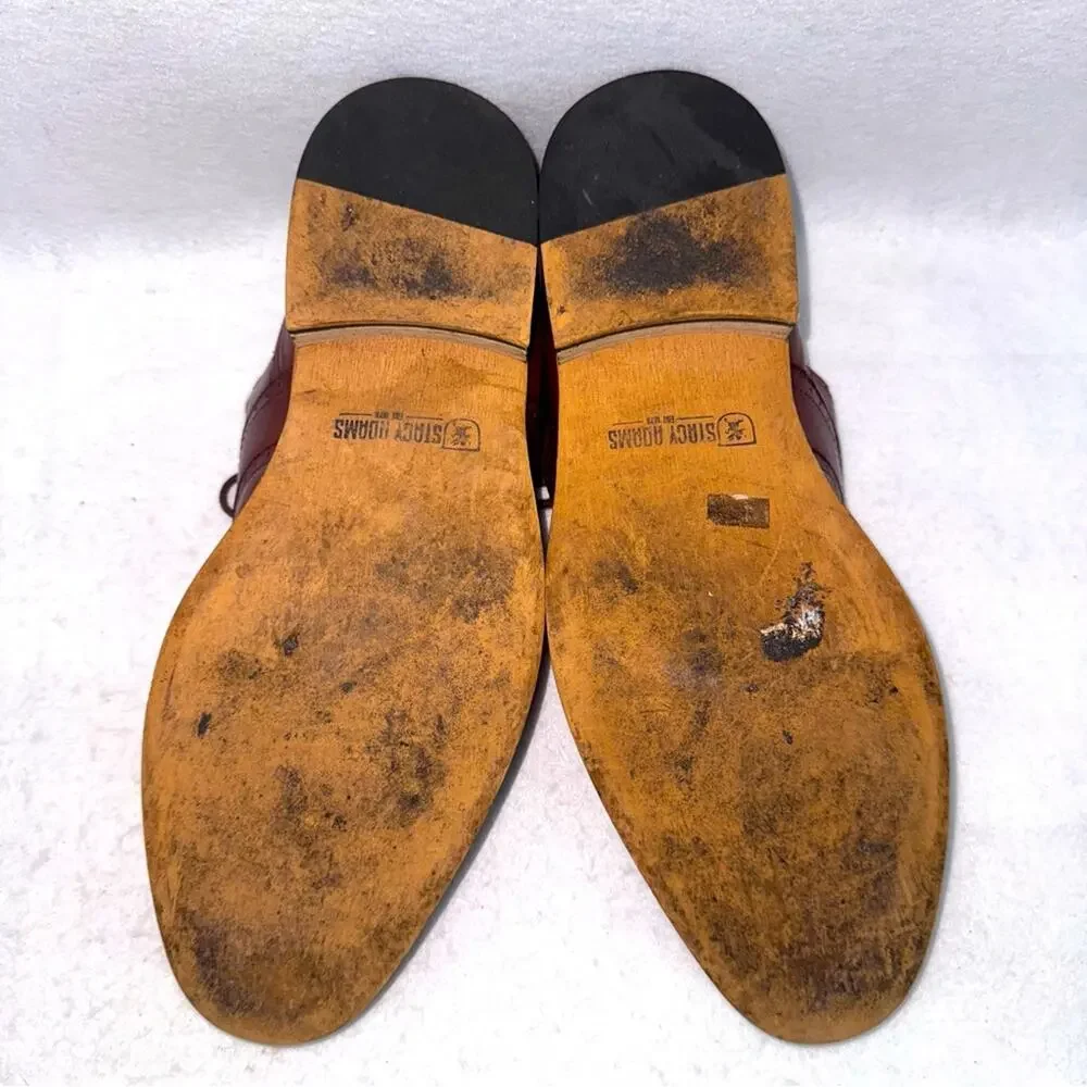 Men’s Stacy Adams Brown Leather Wingtip Oxford Dress Shoes size 9